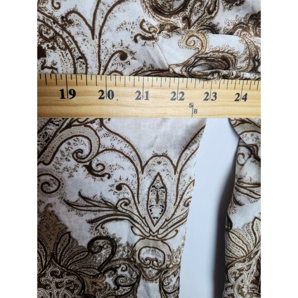 Chicos Precious Medallion Louise Peasant Top Size 3 XL Boho Tassel satin sheer - Picture 6 of 6